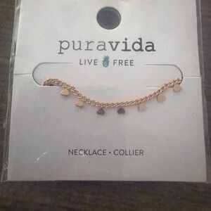 Pura Vida Rose Gold Heart Charm Chain Necklace